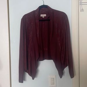 Faux Leather Look Burgundy Cooper Blazer